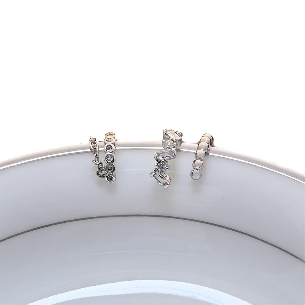 SANNIDHI® 3 Pairs Ear Cuff Earrings for Women Non Piercing Hypoallergenic Clip-on Earring Non Tarnish Cartilage Earrings Trendy Jewelry