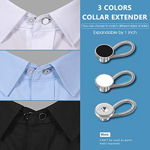 SANNIDHI® 12 Pcs Shirt Collar Extender Stretch Metal Neck Button Extender for Mens Dress Shirt, Cuff, Pants, Collar Extension Button Expander Set