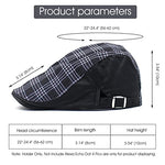 HASTHIP® Black Golf Light Cotton Vintage Classic Plaid & Stripe Newsboy Beret Men & Women Cap for All Season