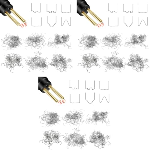 Serplex® 600PCS Plastic Hot Stapling Welder Staples Welding 6 Types Staple Bumper Wire for Repair Car Crack Only Included