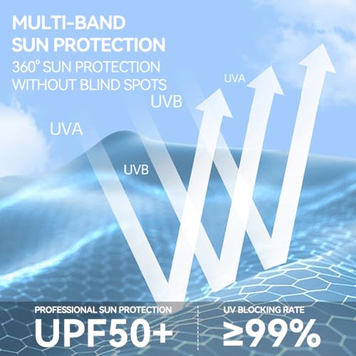 Venzina® UPF 50+ Sun Jacket for Men, Cool-Touch Zip-Up Long Sleeve with Breathable Back Mesh Vent, Clean Fit Men Outdoor Sun Jacket for Fishing, Driving, Hikingm, DarkBlue-L
