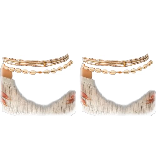SANNIDHI® 12PCS Boho Waist Chains Seashell Charm Beaded Layered Belly Chain Wear Beach Fashion Jewelry Kamarband Dance