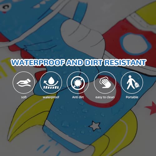 PALAY Kids Raincoat 3-5 Years Old Toddlers Raincoat Cartoon EVA Rain Jacket Knee Length Raincoat with Hood & Intergrated Backpack Rain Cover Preschool Kids Raincoat for