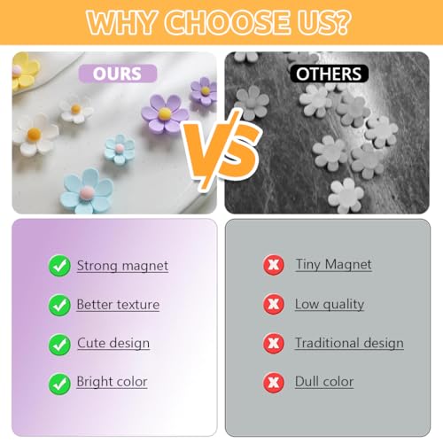 HASTHIP® Cute Refrigerator Magnets Colorful Decorative Funny Flower for Office Kitchen Locker 30PCS Small 5 Middle 5 Large 5