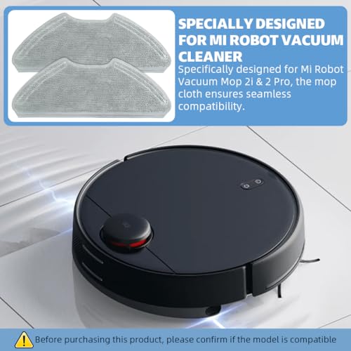 HASTHIP® Compatible with Mi Robot Vacuum Mop 2i 2 Pro Microfiber Mops Cloth Vacuum Cleaner for Mop-P Replacement for Wet and Dry Cleaning Pack of 4PCS