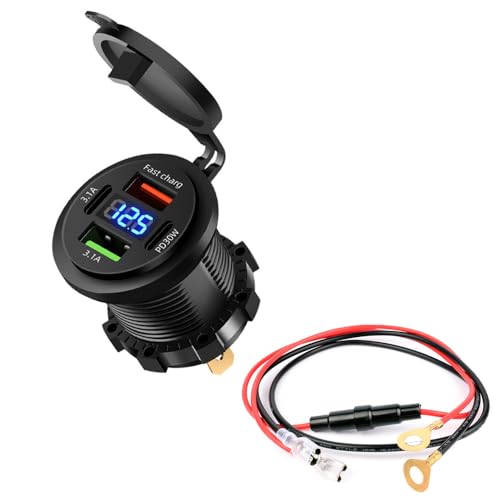 STHIRA® 67.5W USB C Car Charger Socket, 30W PD Outlet 25W QC3.0 Charger