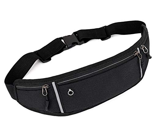 GUSTAVE® Belt Bag for Men Women Running with Clear Phone Window, Waterproof and Reflective Waist Bag for Workouts, Exercise, Cycling, Travel, Waist pouch for Keep Keys, Earbuds, Phone under 7in