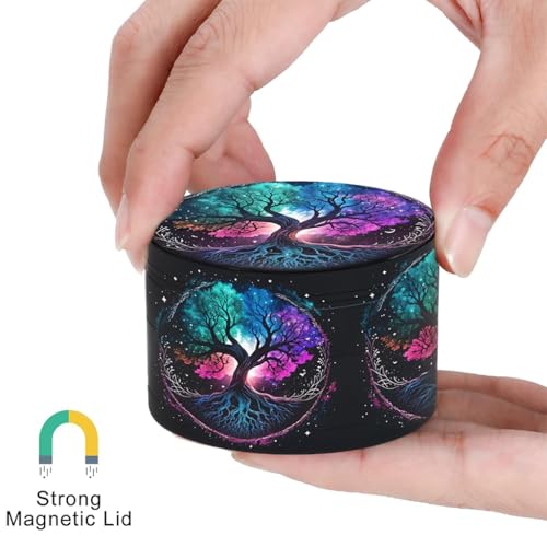 ZIBUYU® 2PC kitchen utensils Storage Boxes&Crusher for Weed 1.97'' Boutique Tree of Life Pepper Grinder, Herb Grinder Spice Mill with Precision Teeth 4-Layer, Food Grade PP Fridge Storage Containers