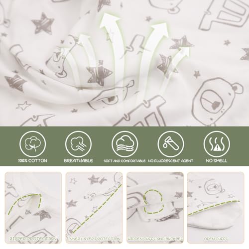 SNOWIE SOFT® Baby Swaddles for Newborns 100% Cotton Swaddle Wrap Arms Up Sleeping Blanket Zipping Sleeping Bag Sleep Sacks for Startle Reflex 0-6 Months 3 PCS