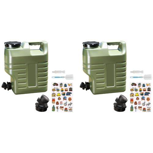 Optifit® Camping Water Container with Easy Faucet Portable Food Grade PE BPA Free Outdoor Folding Tank for Sport Camping Riding Mountaineer Hiking 12L 2PCS