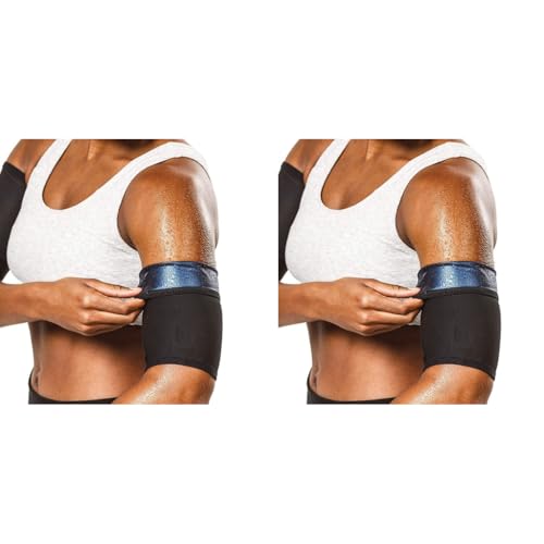 HANNEA® 1PC Women's Arm Trimmers Fat Reducer Bands Sauna Sweat Shaper Compression Sleeve Toner for Sports Workout S-M 2 PCS