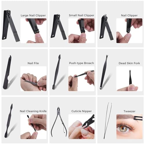 MAYCREATE® 54PCS Manicure Pedicure Kit for Women Men Nail Cutter Set Stainless Steel Professional Eyebrow Grooming Care Tool with Storage Case