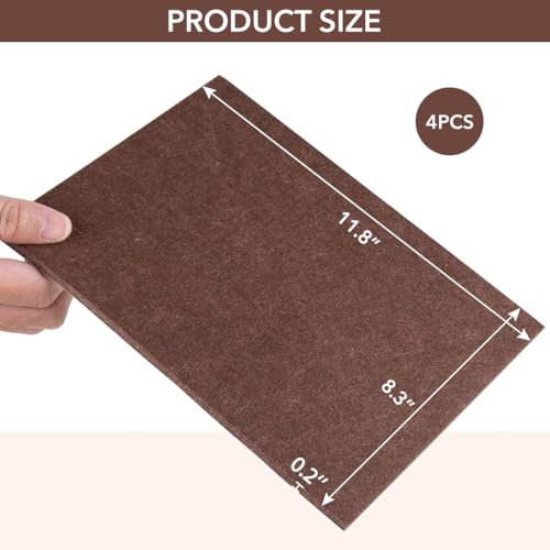 HASTHIP® 4Pack Furniture Felt Pads 3M Non Slip Self Adhesive Cuttable Heavy Duty Noise Reduction Floor Protector for Hardwood Floors Chair 2PCS