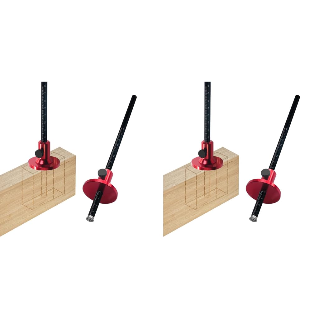 Serplex Wheel Marking Gauge for Woodworking with Adjustable Wheel and Laser Etched Scale | 2 PCS Aluminum Alloy Tool