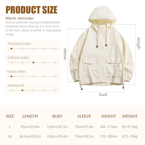 SANNIDHI® Rain Coat for Women and Men, Lightweight Waterproof Jacket Windproof Rain with Adjustabe Hooded jackets for Running Hiking Cycling Travel