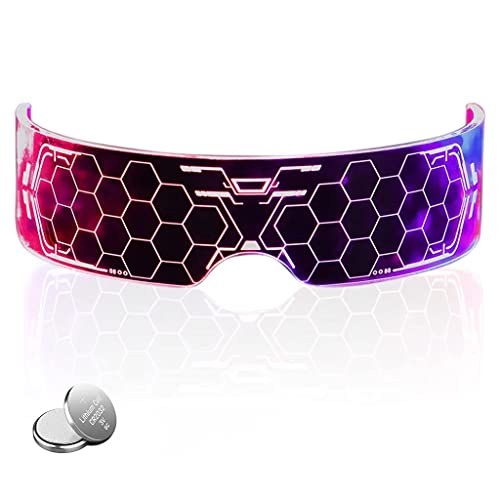 ZORBES® Led Glasses for Party Mechanical Style Party Glasses with Light Neon Light Glasses for Party 7 Color LED Glasses Battery Powered LED Goggles for Party, Disco, Festival, Nightclub, Birthday