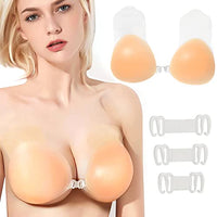 MAYCREATE® Nipple Cover Reusable for Women, Adhesive Bra Strapless Sticky Push Up Silicone Reusable Invisible Lifting Bra for Women with Nipple Covers, C/D Cups