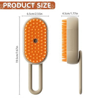 Qpets® Electric Pet Steam Hair Brush Bath-free Pet Hair Cleaning Brush Grooming Brush with Rotatable Handle USB Rechargeable 2 in 1 Steam Massage Brush Pet Hair Brush Remove Mat Shedding