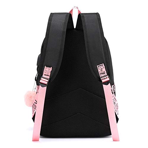 SANNIDHI BTS Teens 20 Ltrs School Backpack for Women College Girls USB Charging and HeadsetPort Laptop Backpack Student Daypack(Multi-Colour)