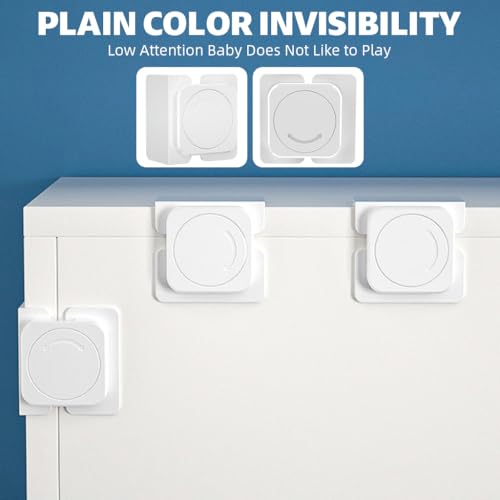 SNOWIE SOFT® 12PCS Child Safety Locks Cabinet Lock Drawer for Kids Baby Proofing Anti-Open No Drill Adhesive Products Home Cabinets Sliding Door Refrigerator