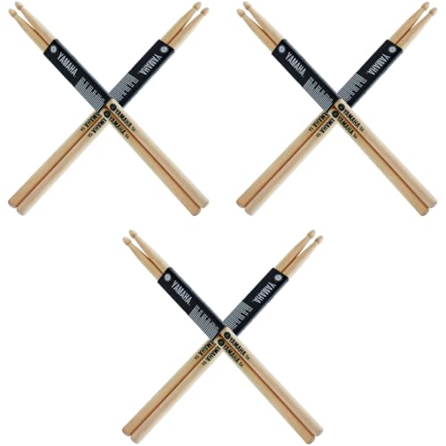 HASTHIP® 5A Drum Sticks Maple Drumsticks, 2 Pair 16inch Drum Sticks Set, Wood Drumsticks Drum Accessories for Adults & Youth, Oval Wood Tip, Perfect for Pros and Beginners 3 PCS