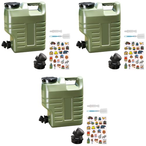 Optifit® Camping Water Container with Easy Faucet Portable Food Grade PE BPA Free Outdoor Folding Tank for Sport Camping Riding Mountaineer Hiking 12L 3PCS
