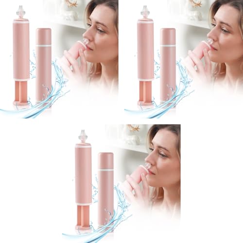 HANNEA® 60ML Nasal Wash for Sinus Rinse Bottle Irrigation Nose Cleaner Washing Spray for Adult Kid Travel Essentials Pink 3PCS