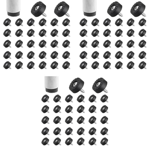 Serplex® 96PCS Table Feet Pads Screw-in Floor Protectors Wooden Furniture Wear-Resistant PVC 2.4cm Dia Anti-Slip Risers for Chair Stool Desk