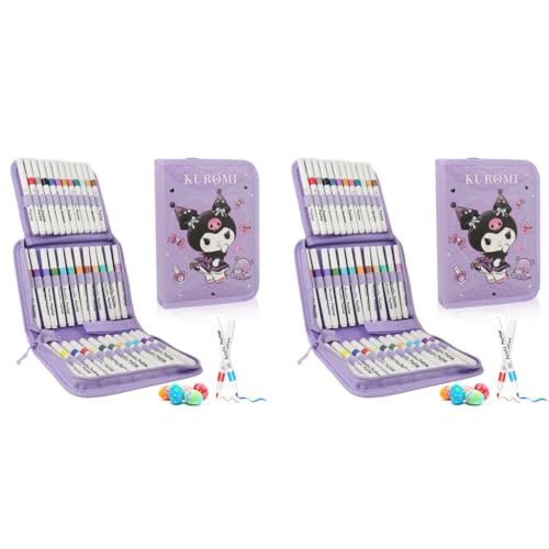 HASTHIP® 36-Color Acrylic Markers Set DIY Graffiti Pens for Painting Quick Dry Coloring on Canvas Paper Wooden Crafts Gifts for Girl Birthday 2 PCS