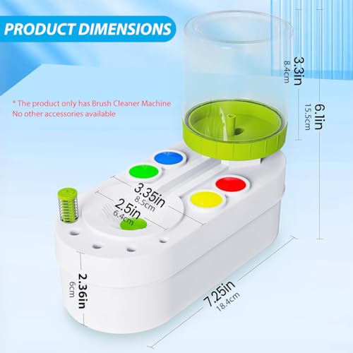 HASTHIP® 2 in 1 Paint Brush Cleaner Machine with Auto Refill Flushing Button Water Tank Efficient for Oil Acrylic Makeup Brushes 2PCS