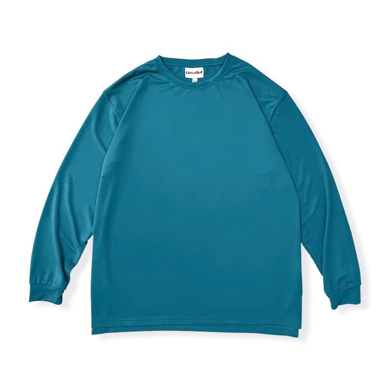 SANNIDHI® Men's Gym Stylish Sun Protection Shirts Long Sleeve Rash Guard Swim T-Shirts Crew Neck Lightweight Quick Dry Fishing Top Peacock Blue-L