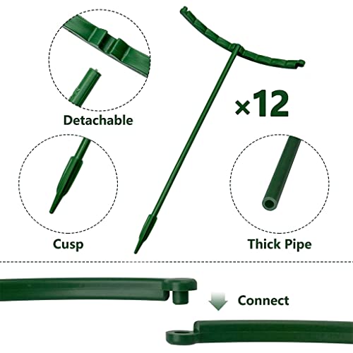 Venzina® Plant Support Sticks with 10 Ring Buckles, Plants Support for Climbers Home, Outdoor, Indoor Plants Sticks, Plant Stakes for Pots Plants Support Rings for Vine, Flower, Vegetable - 10 Pcs