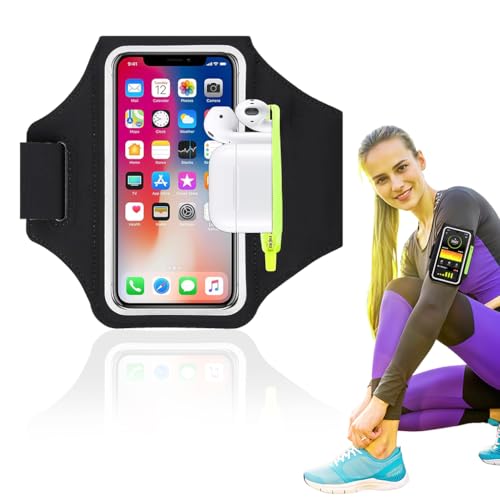 Proberos® Running Armband Sports Armband 6.7 inch Touch Screen Phone Holder Armband with Zipper Pouch & Key/Card Pocket Sweatproof Adjustable Armband for Men Women