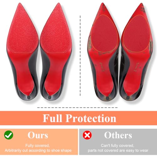 PALAY Sole Protector for High Heel Shoes Sole for Women Self Adhesive Shoe Bottom Anti Slip Protectors Crystal Clear Sole Guard Protectors Cuttable Sticky Shoe Grips