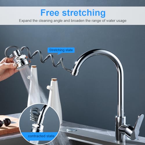 HASTHIP® Stretchable Three Level Faucet Extender, Pressurized Splash-Proof Nozzle, Adjustable Sink Tap Attachment for Bathroom & Kitchen, Easy Installation, Durable Quality, Universal Fit, 1 Piece