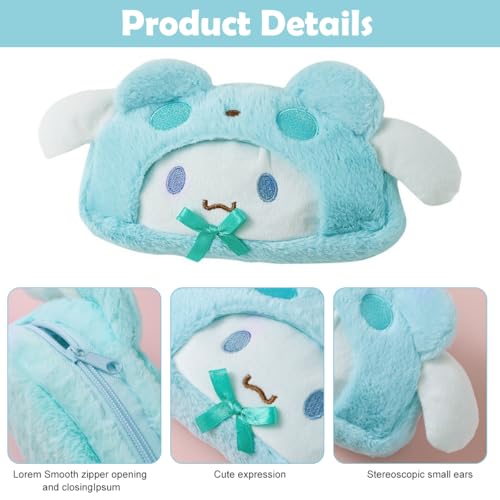 Climberty® Cartoon Pencil Pouch Cinnamoroll Case Soft Plush Zipper Stationeries Organizer School Gift Children's Day for Girls 2PCS