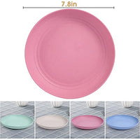 HASTHIP® 4Pcs Dinner Plates, 8.8'' Large Degradable Wheat Straw Plates, Unbreakable Microwave Dishwasher Safe Dinner Plates for Party, Picnic, Home, Office, Kids-Toddler & Adult, BPA Free