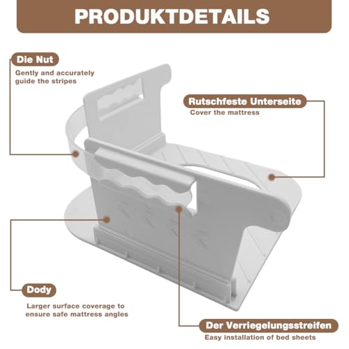 HASTHIP® Fitted Sheet Fasteners Set Invisible Bed Retainers Removable Holder Corner Anchor Clamps Locks Universal, Pack of 4 2PCS