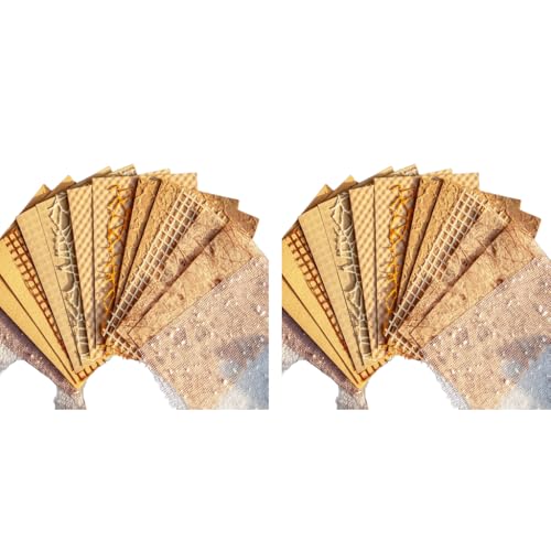 HASTHIP® 32PCS Textured Scrapbook Paper 10x14cm Scrapbooking Materials Assorted for Journaling Card Making DIY Crafts for Craft Lovers Brown