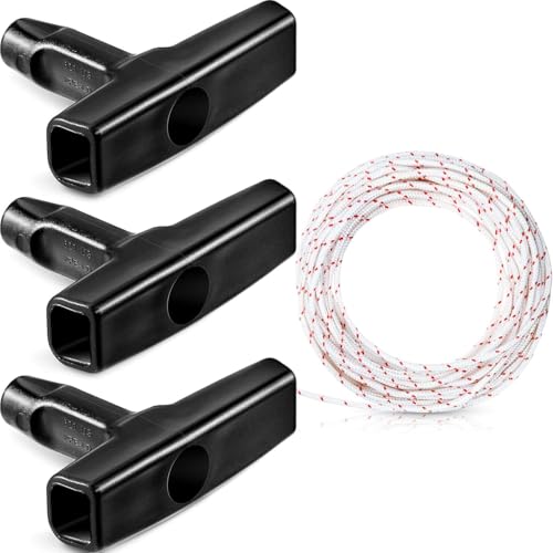 HASTHIP® Compatible with Stihl Trimmer 32.8ft Trimmer Pull Cord Rope 3.5mm Nylon Cord Rope with 3Pcs T-handles Universal Replacement Trimmer Pull Cord for Stihl FS120/FS55/FS85/MS180/MS2 Model