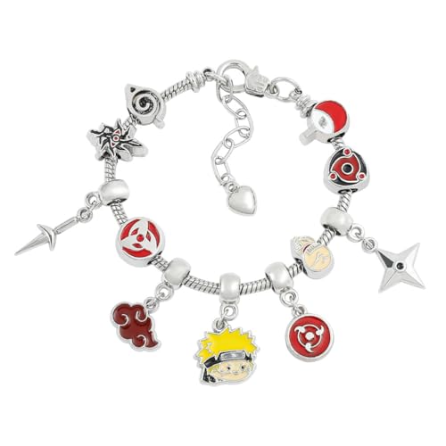SANNIDHI® Bracelets for Kids Pendant Hand Chains Rakhi Set for Brother Silver Beads Bangles Anime Cosplay Jewelry for Girls