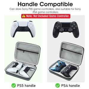 ZORBES Carry Case for PS5 PS4 Controllers with Dual Compartment EVA Hard Shell | Waterproof Travel Storage