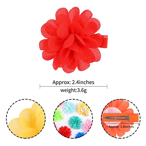 GUSTAVE® 20 Colors Chiffon Flower Cute Hair Bows Clips Kit, Hairpins & Accessories for Baby Girls, Infants, Toddlers, Teens