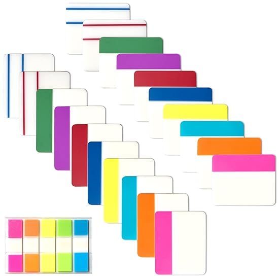OFIFO® 500-Piece Color-Coded Page Markers - 2 Inch Writable Tabs for Books & Folders, Repositionable Study Organizers, Efficient Office & Academic Tool Kit