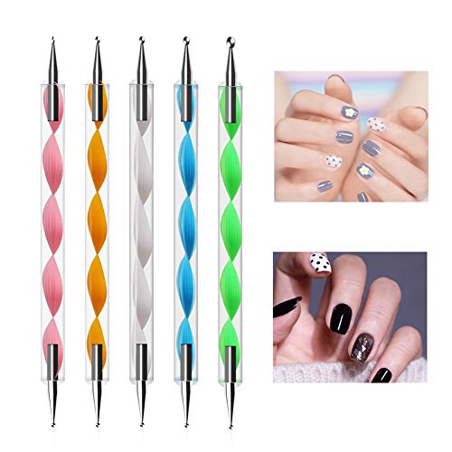 MAYCREATE Nail Art Kit for Girls with 15 Brushes and 5 Rhinestone Pens | DIY Nail Decorations