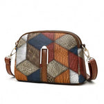PALAY® Mini Colorblock Crossbody Bag, Retro Rhombus Pattern Purse, Fashion Shoulder Bag