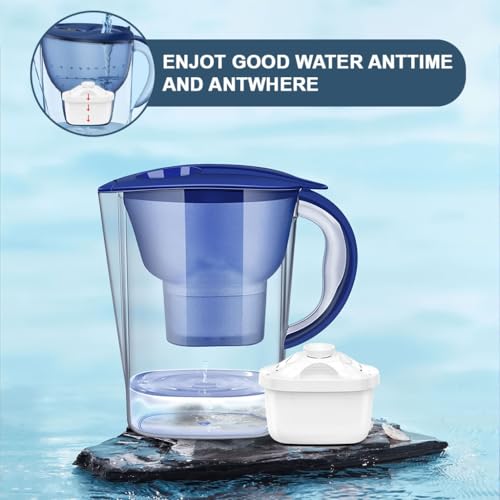 HASTHIP® Compatible with Brita Water Filter Pitchers, 6Pcs Replacement Water Filters, Improves Taste and Odor, Removes Contaminants, Standard Filters, 21 Gallons Effective Filteration Capacity