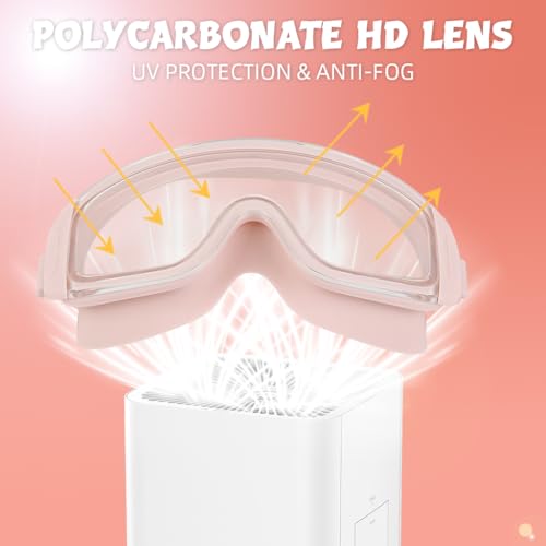 Proberos® Swimming Goggles for Men Women No Leaking Anti-Fog Pool with Adjustable Strap and Ear Plugs UV Protection 180° Vision for Diving Surfing Pink 3PCS