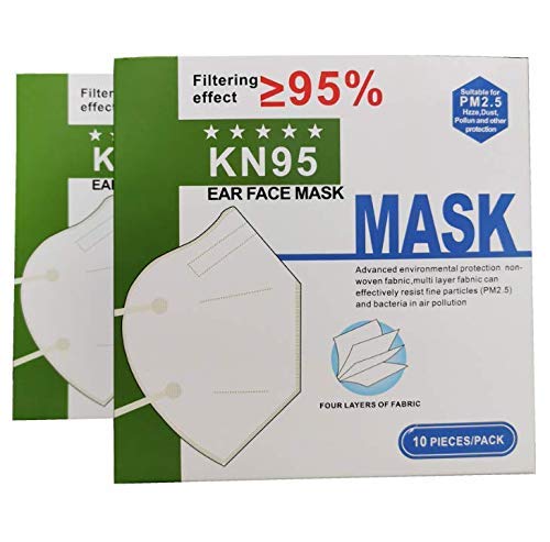 MAYCREATE  KN95 Anti Pollution Mask - Re-usable, Non-woven with Melt Blown Layer - Pack of 10