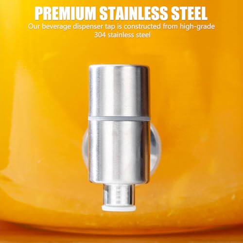 HASTHIP® Replacement Spigot Faucet Tap for Beverage Dispenser 304 Stainless Steel Food Grade Lever Pour Spout Glass Drink Jar Bucket Ceramic Porcelain Crock Water (16MM) 2PCS